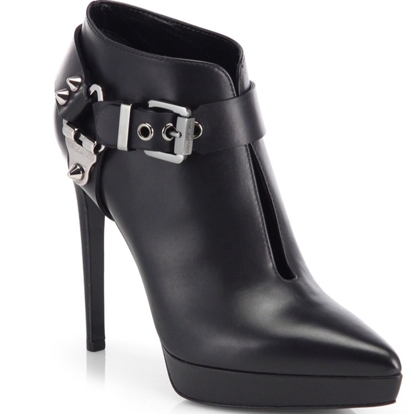 Sergio Rossi Texas Leather Harness Ankle Boots